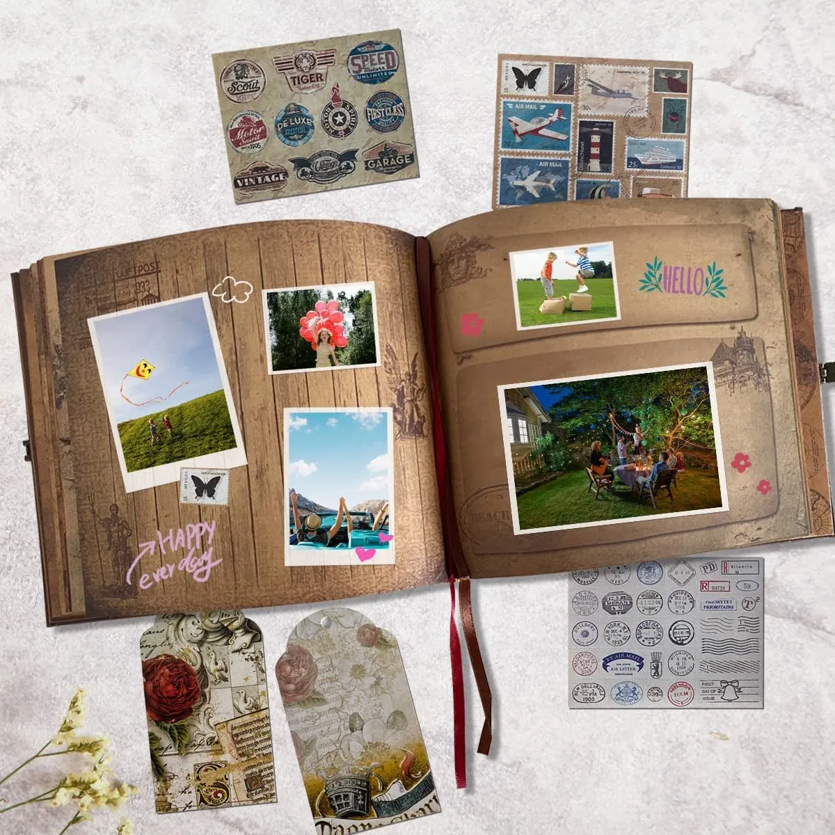 📸 Retro Adventure Book: Vintage Style Photo Scrapbook & Album