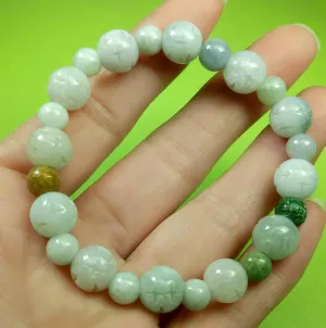 10% OF- 50-63mm Certified Natural Lavender Multi-Color Jadeite Emerald Jade Carved 9MM LUCKY STAR Beads Stretchy-Bracelet《Grade A》A5935