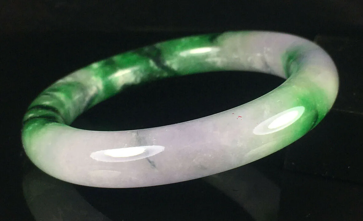 10% OFF- 57/58/59mm Certified Natural 3 Color Jadeite Emerald A*Jade HandCarved Lucky Round Bracelet Bangle GX845