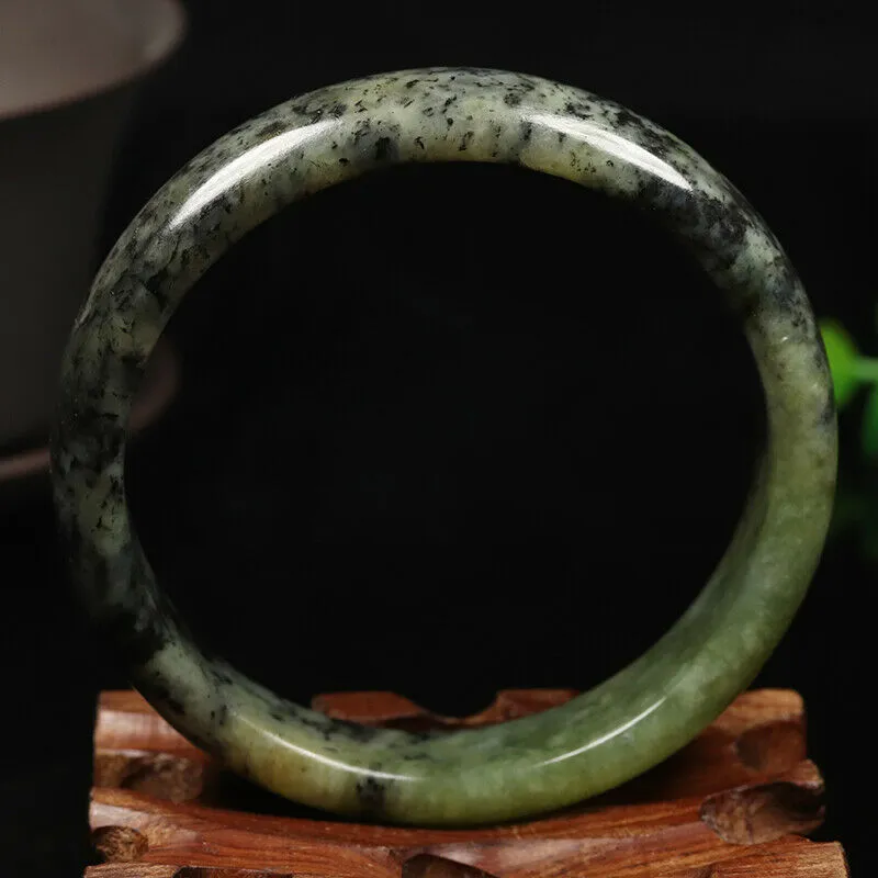 10% OFF- 59/60/61mm Certified Natural Emerald Xiu A*Jade HandCarved Bangle VV5177