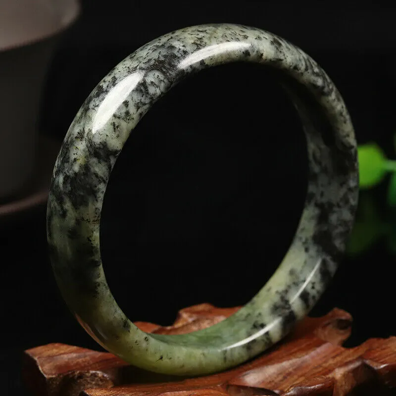 10% OFF- 59/60/61mm Certified Natural Emerald Xiu A*Jade HandCarved Bangle VV5177