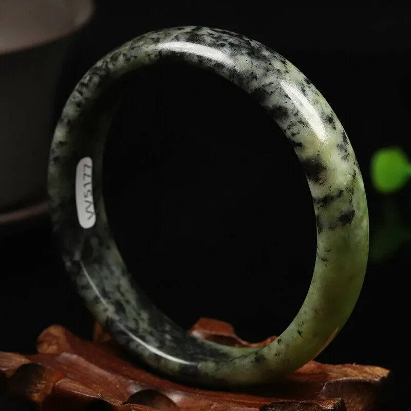 10% OFF- 59/60/61mm Certified Natural Emerald Xiu A*Jade HandCarved Bangle VV5177