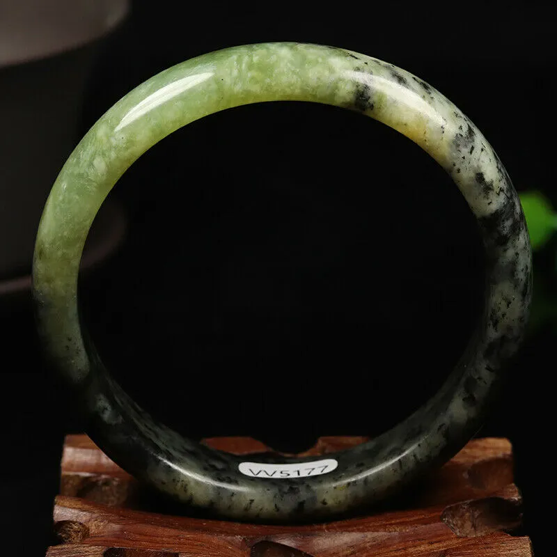 10% OFF- 59/60/61mm Certified Natural Emerald Xiu A*Jade HandCarved Bangle VV5177
