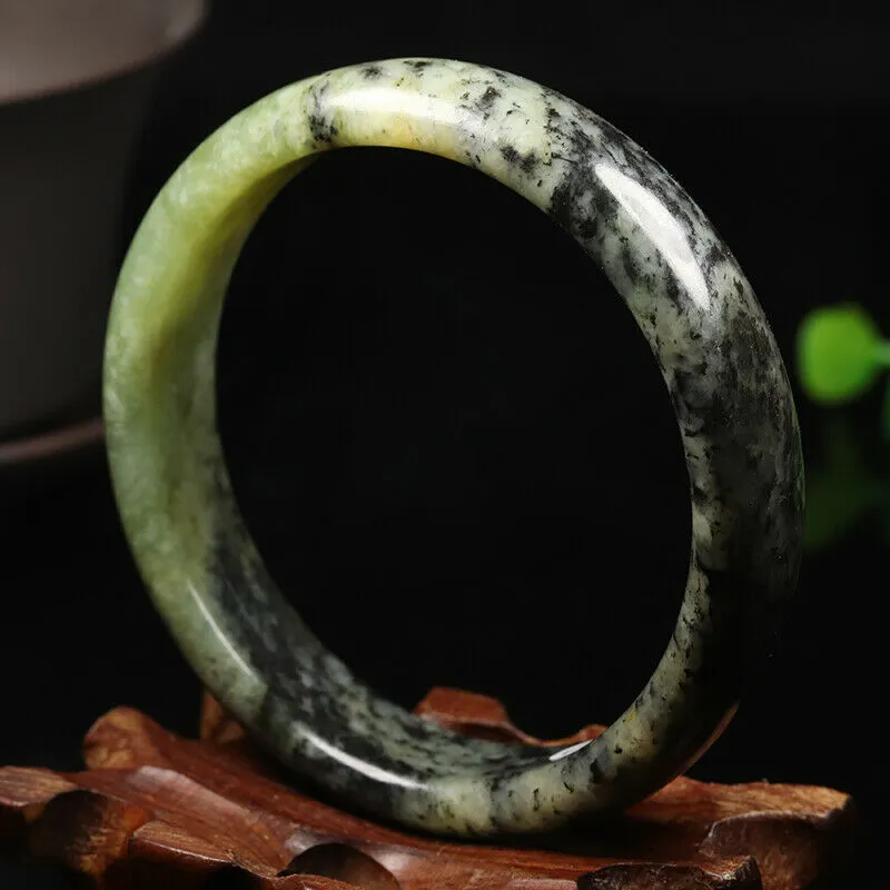10% OFF- 59/60/61mm Certified Natural Emerald Xiu A*Jade HandCarved Bangle VV5177