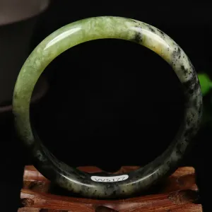 10% OFF- 59/60/61mm Certified Natural Emerald Xiu A*Jade HandCarved Bangle VV5177