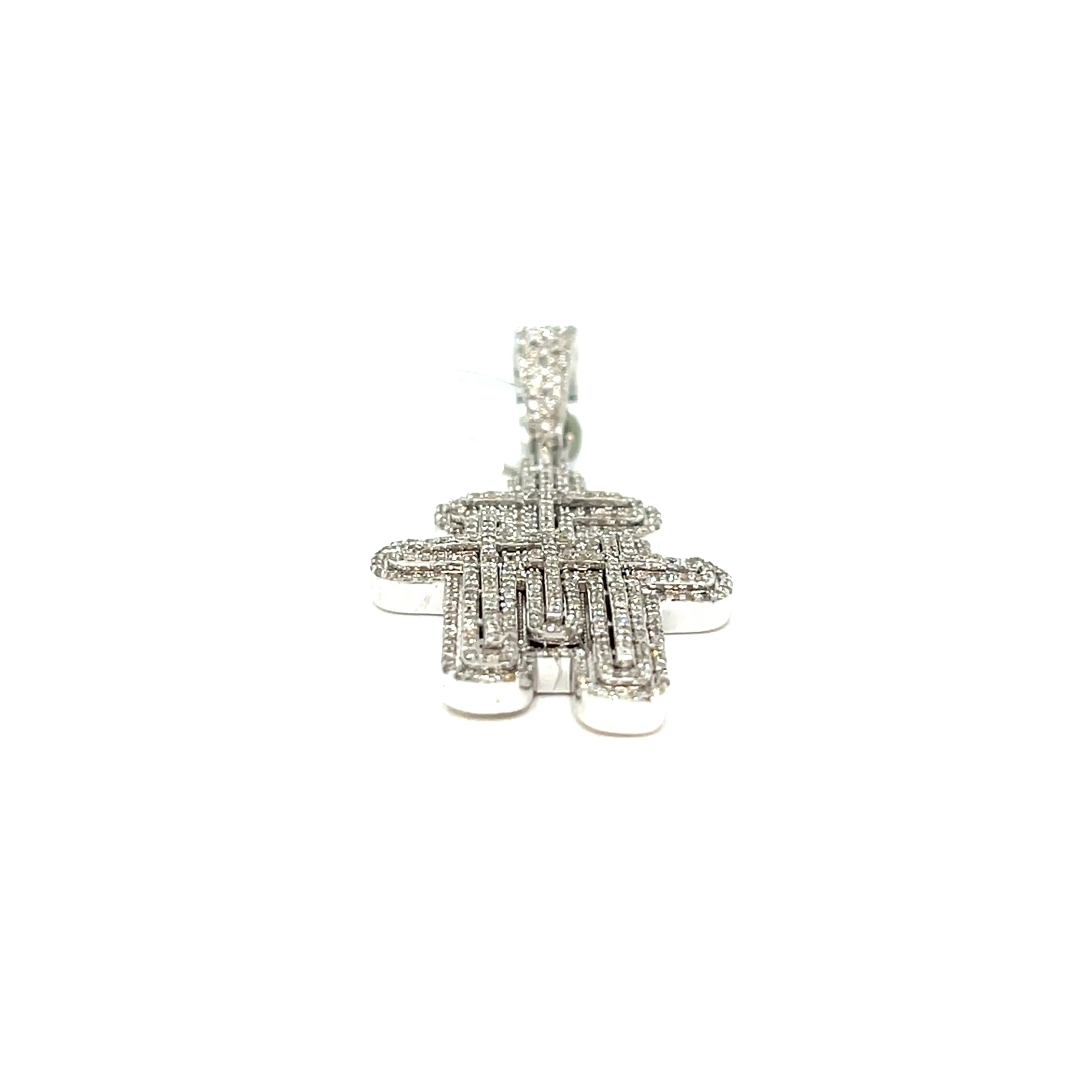 10k Yellow & White Gold Everyday Elegant Three Cross Pendant - SP27132