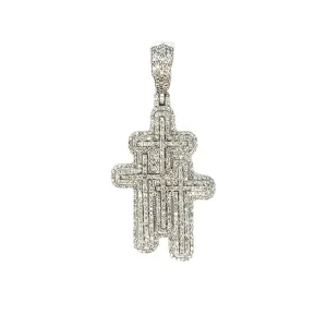 10k Yellow & White Gold Everyday Elegant Three Cross Pendant - SP27132