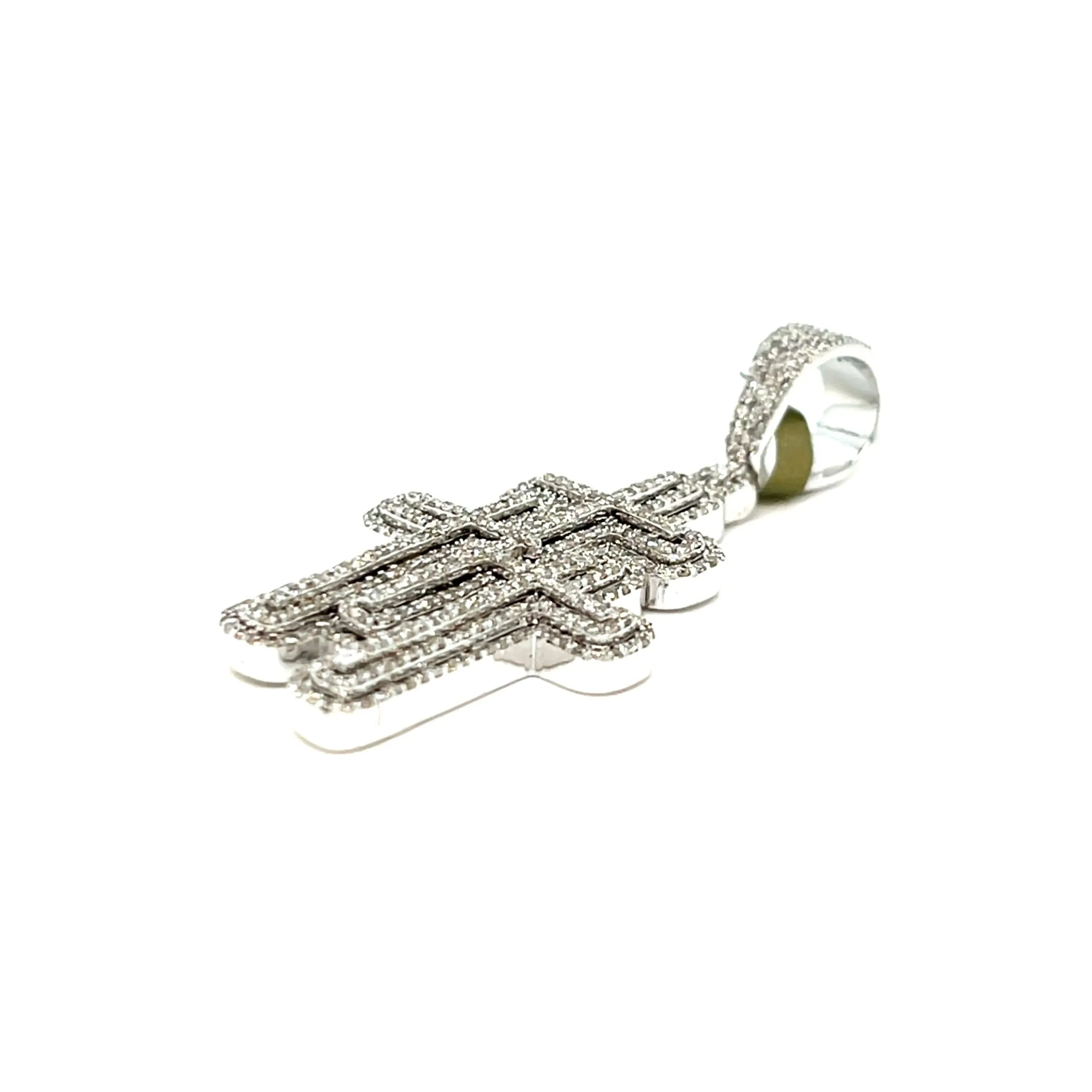 10k Yellow & White Gold Everyday Elegant Three Cross Pendant - SP27132