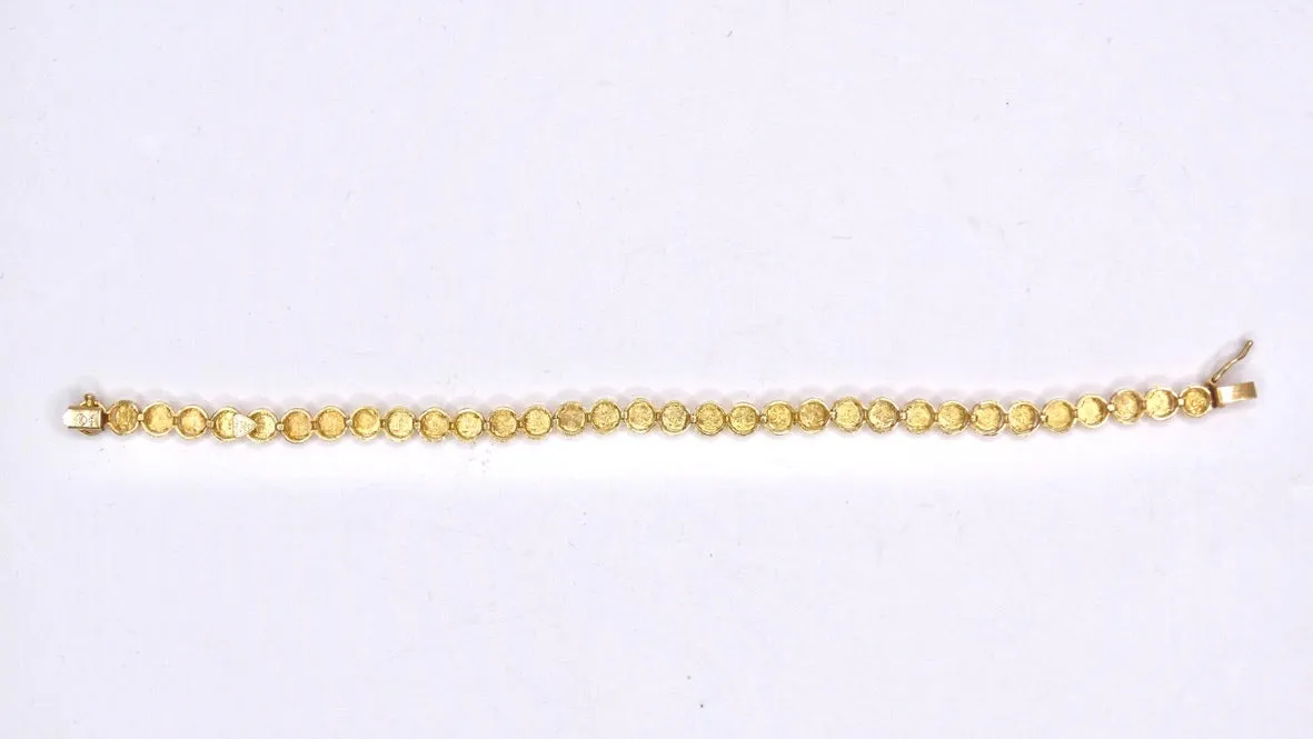 14k Gold Floral Link Tennis Bracelet