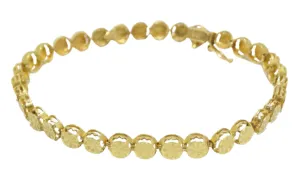 14k Gold Floral Link Tennis Bracelet