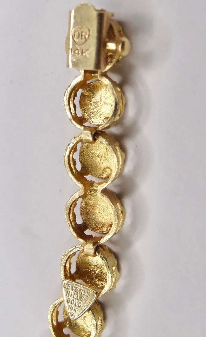 14k Gold Floral Link Tennis Bracelet