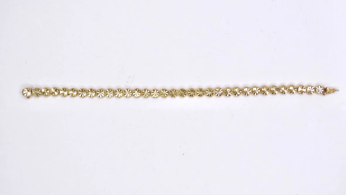 14k Gold Floral Link Tennis Bracelet