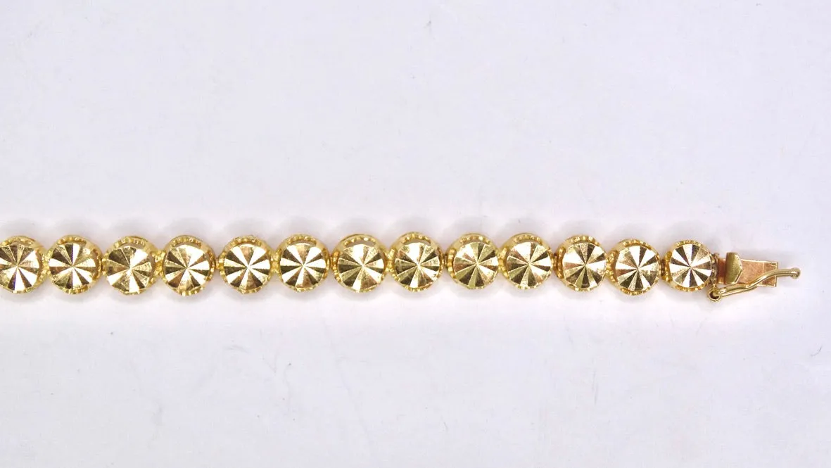 14k Gold Floral Link Tennis Bracelet
