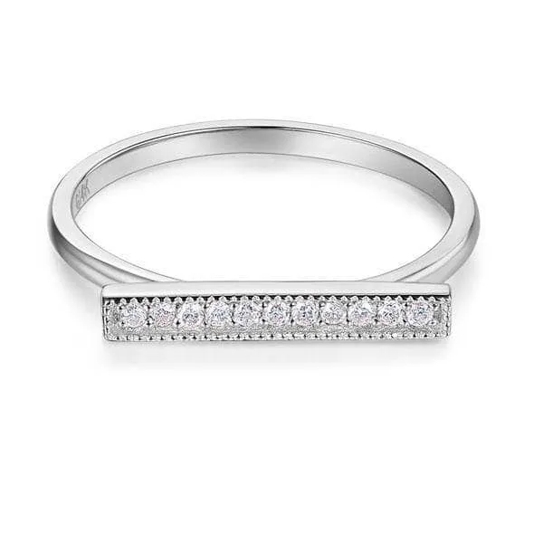 14K White Gold Elegant Ring 0.07ct Natural Diamond