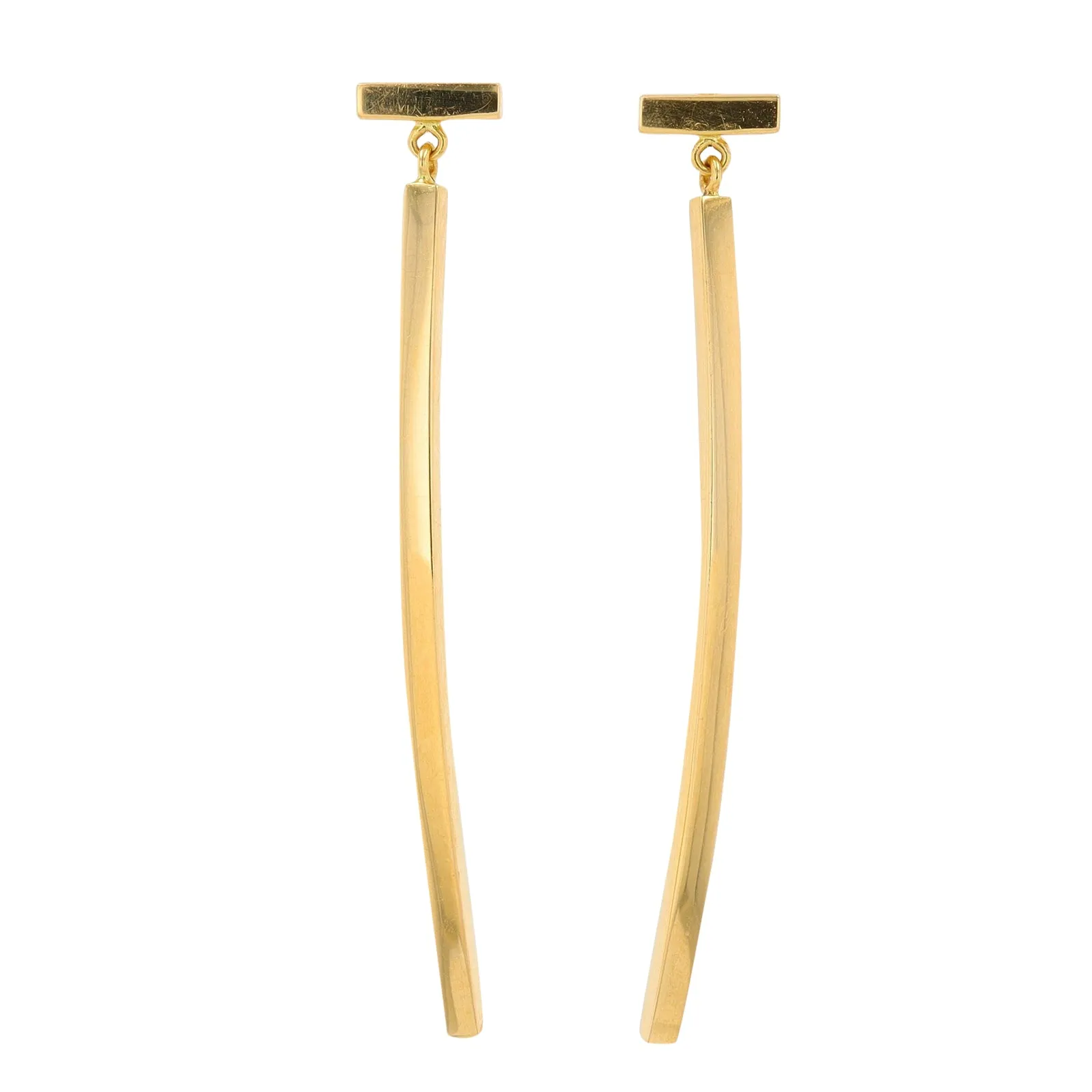 18K YG Tiffany & Co Bar Earrings