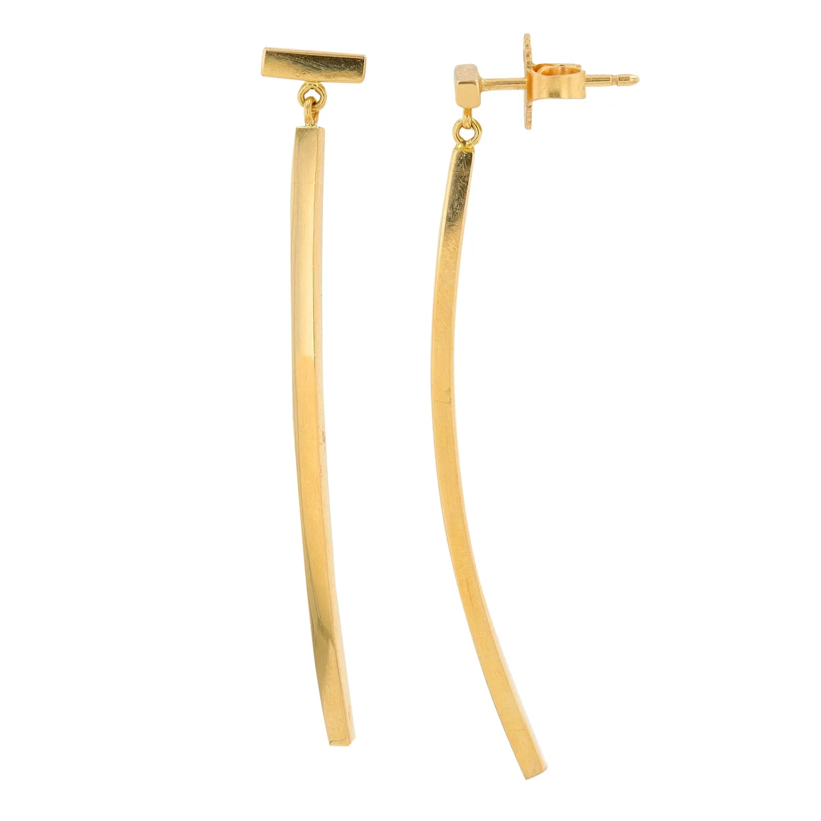 18K YG Tiffany & Co Bar Earrings