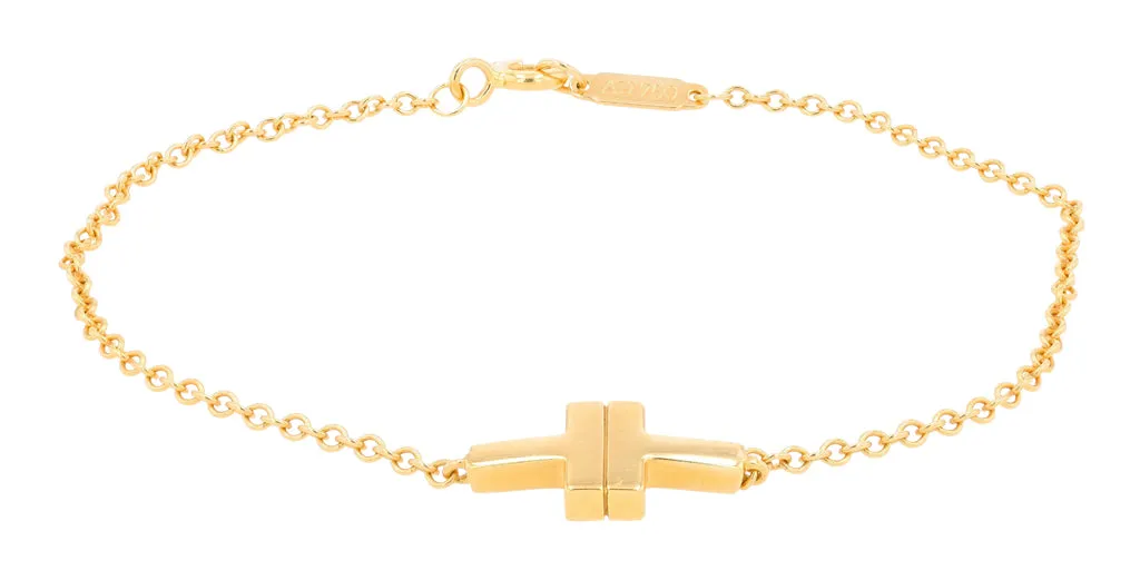 18K YG Tiffany & Co T Double Chain Bracelet