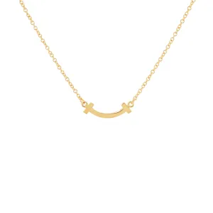 18K YG Tiffany & Co T Smile Necklace