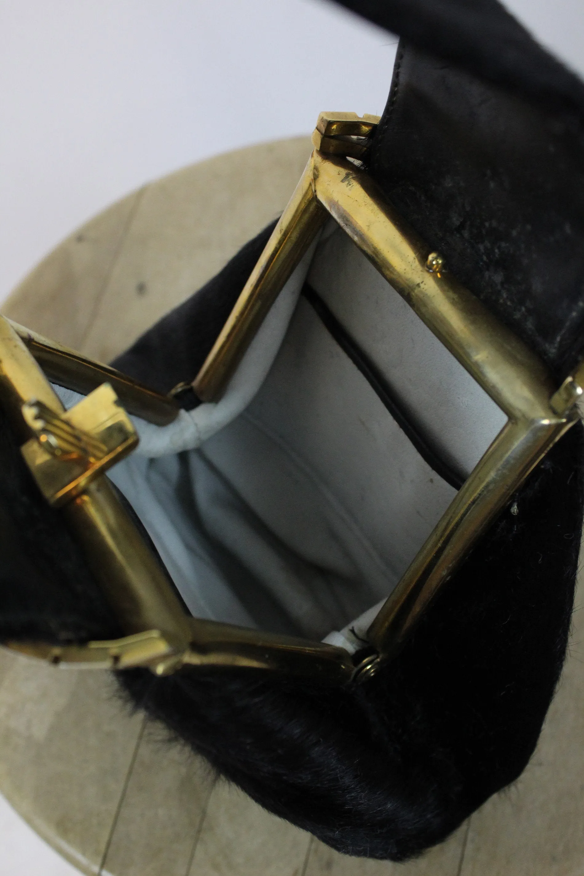 1930s handbag horse hair and gold wrist clutch | new fall