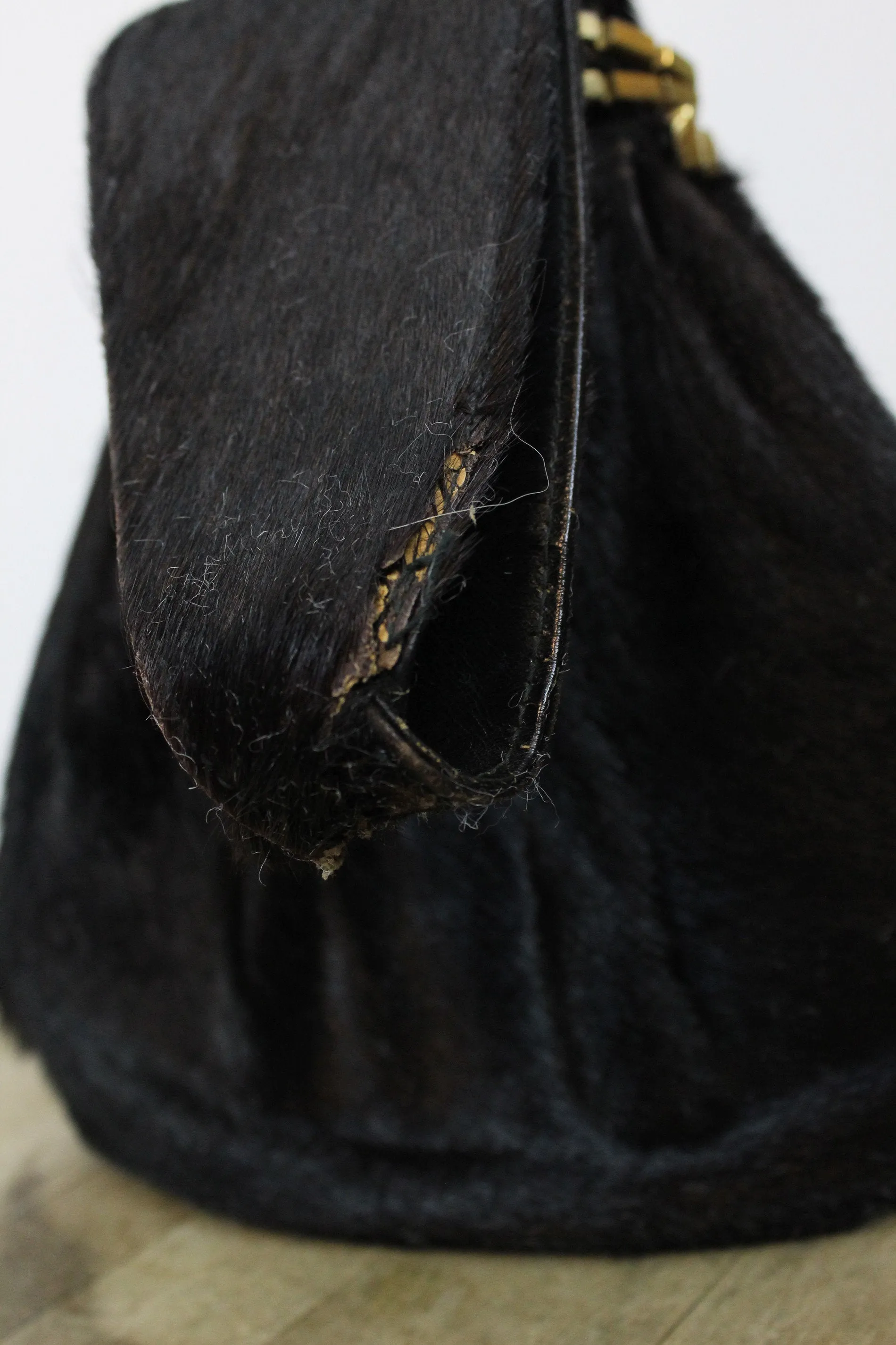 1930s handbag horse hair and gold wrist clutch | new fall