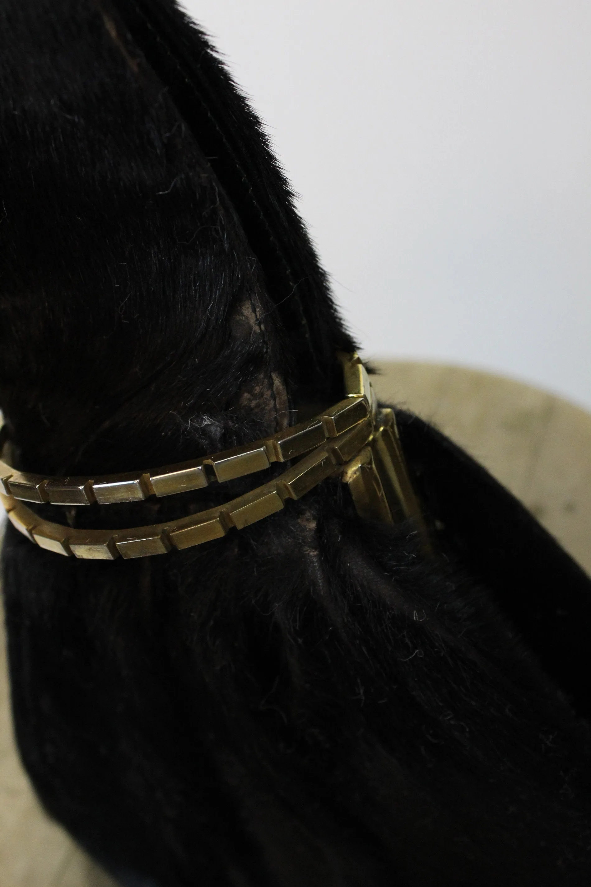 1930s handbag horse hair and gold wrist clutch | new fall