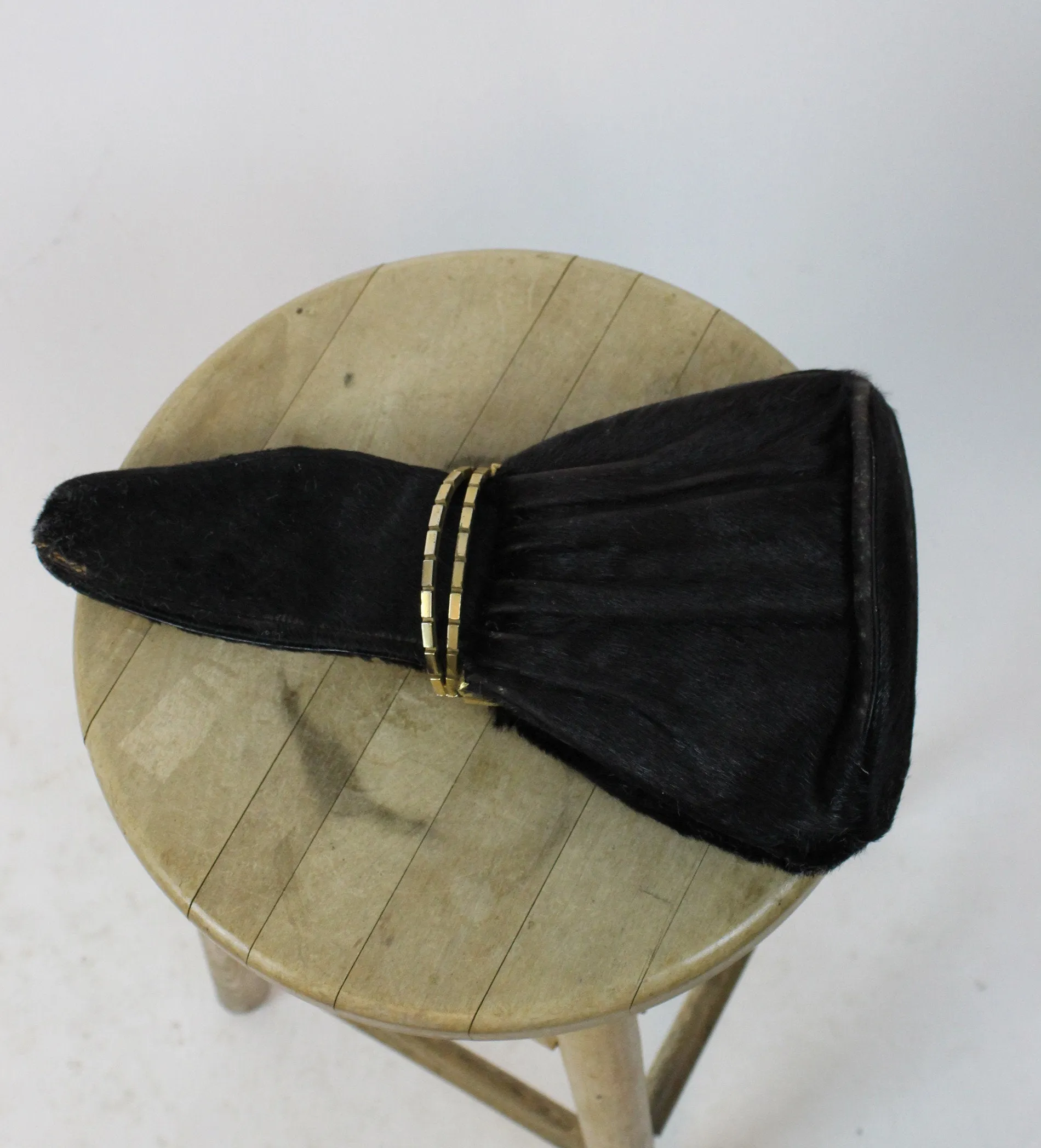 1930s handbag horse hair and gold wrist clutch | new fall
