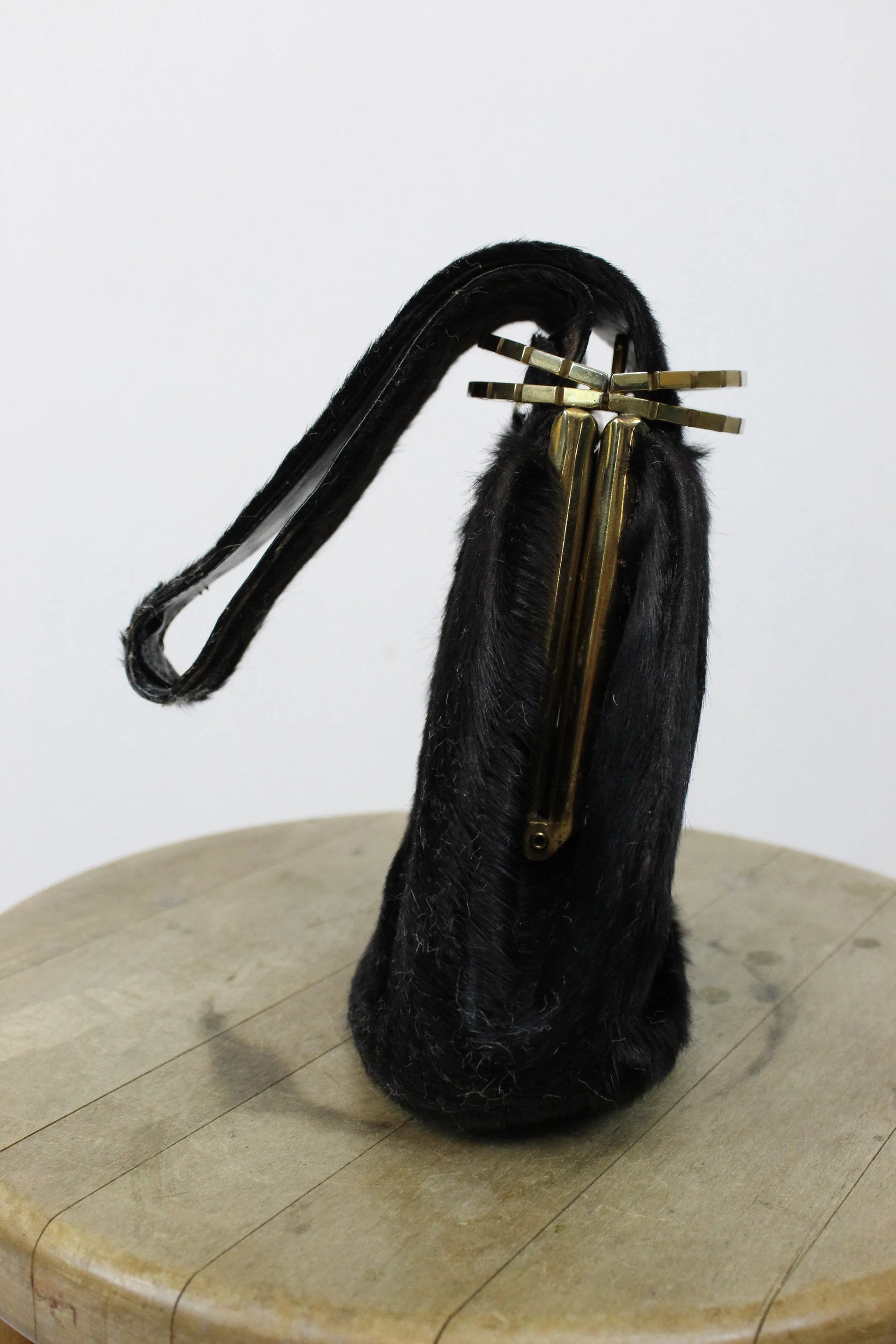 1930s handbag horse hair and gold wrist clutch | new fall
