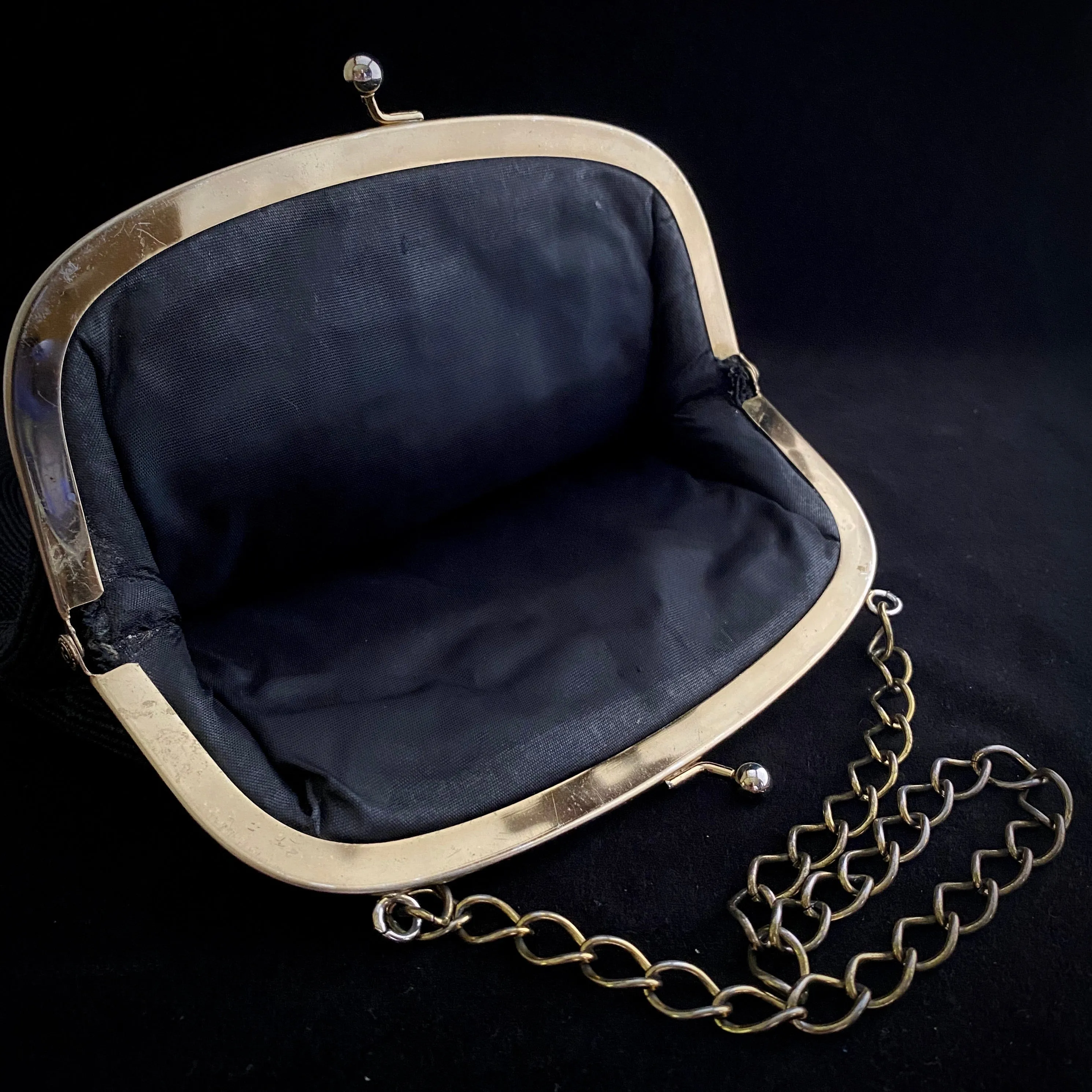 1940s Black Corde Handbag
