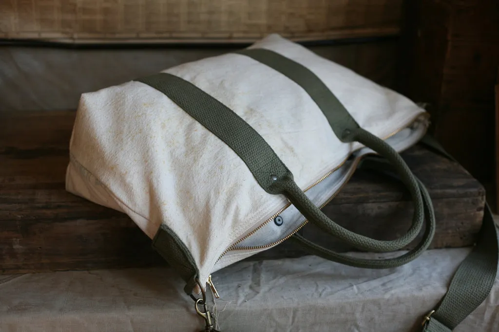 1940's era Cotton Feedsack Weekend Bag - SOLD