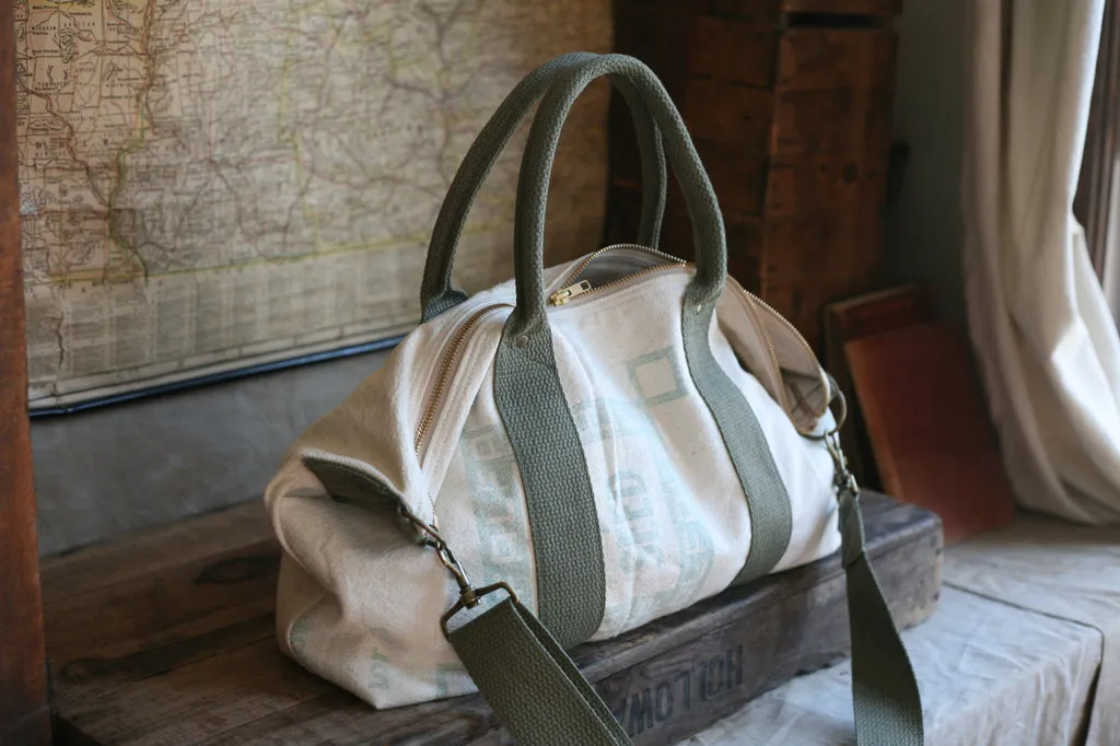 1940's era Cotton Feedsack Weekend Bag - SOLD