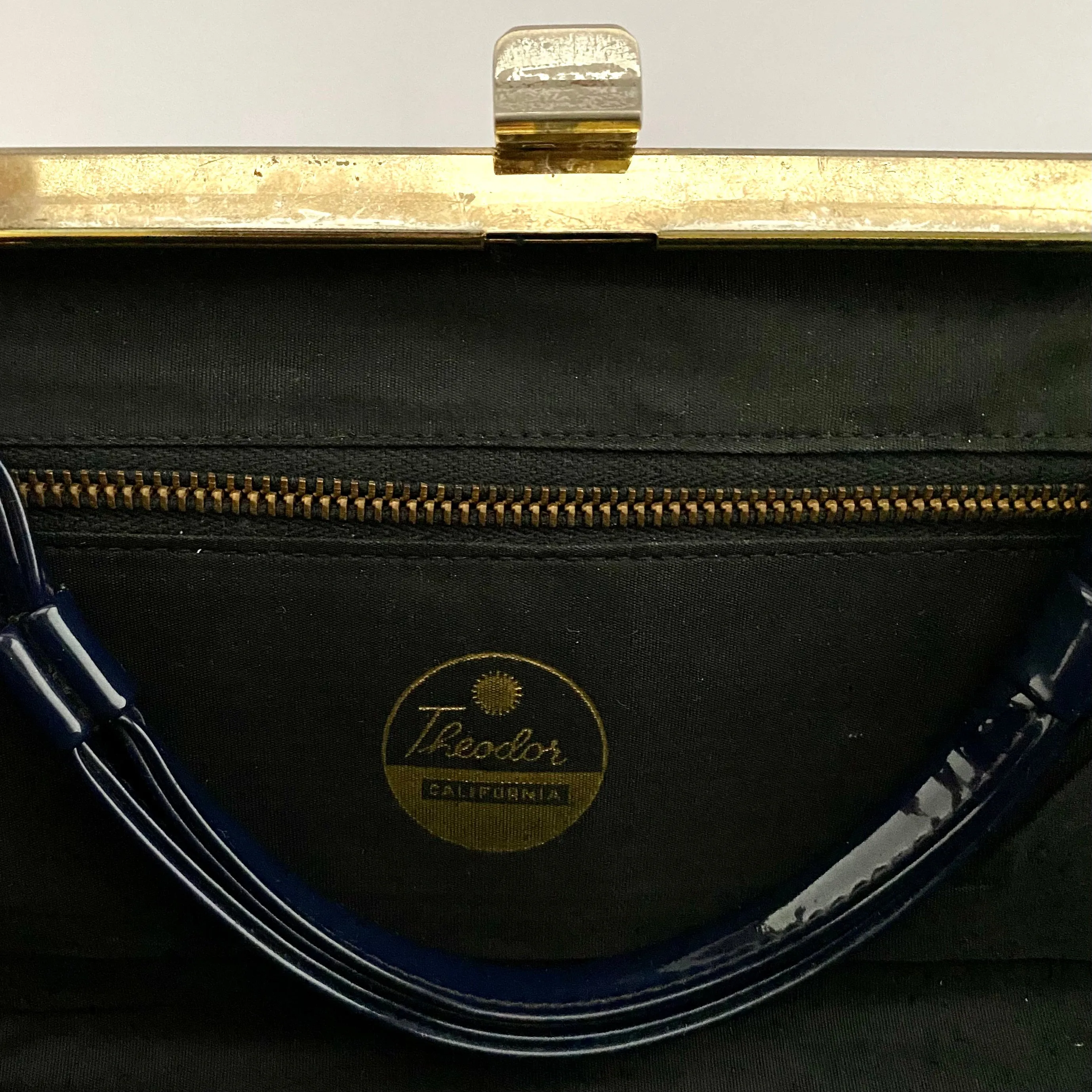 1950s Theodor California Blue Patent Leather Handbag/Clutch