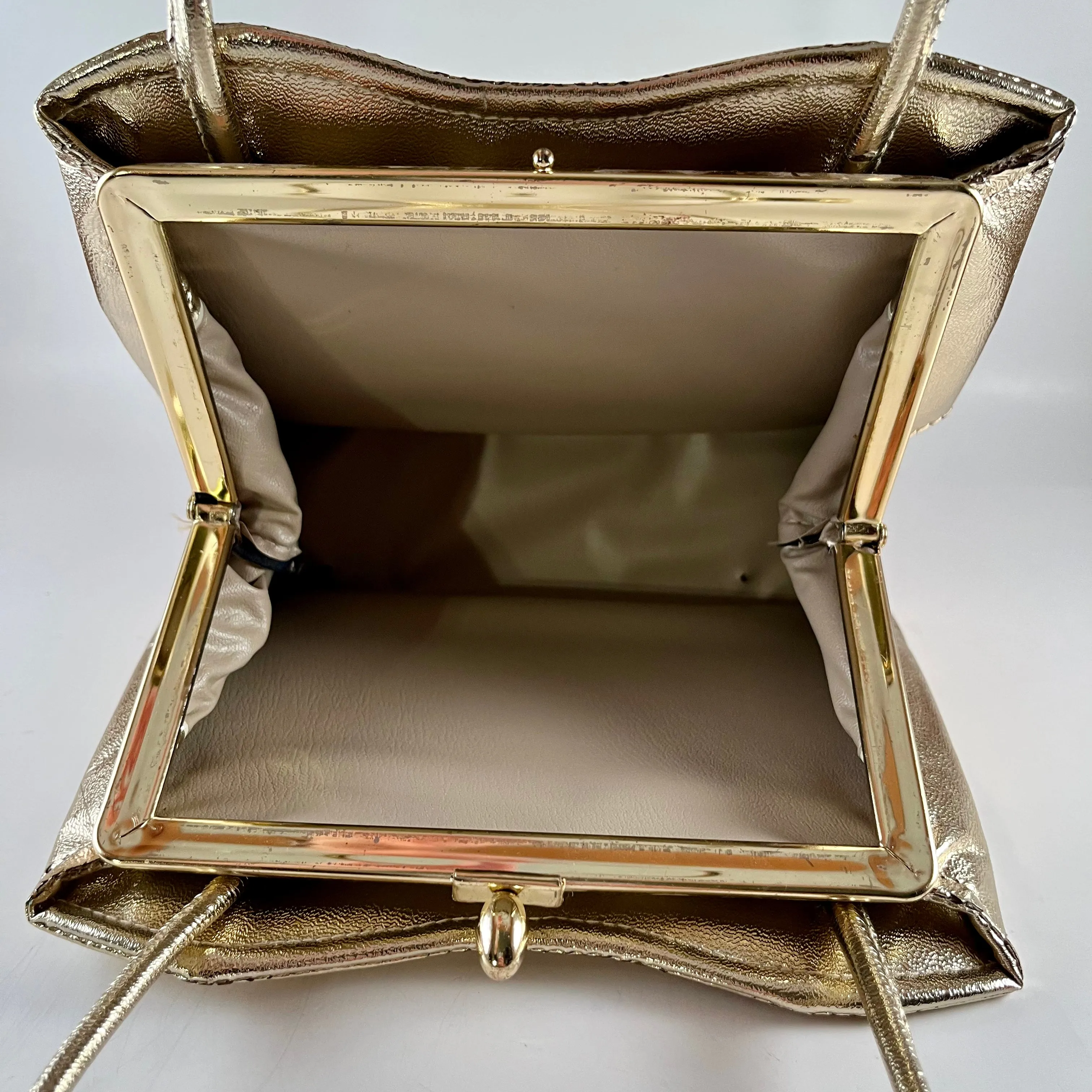 1960s Gold Metallic Handbag