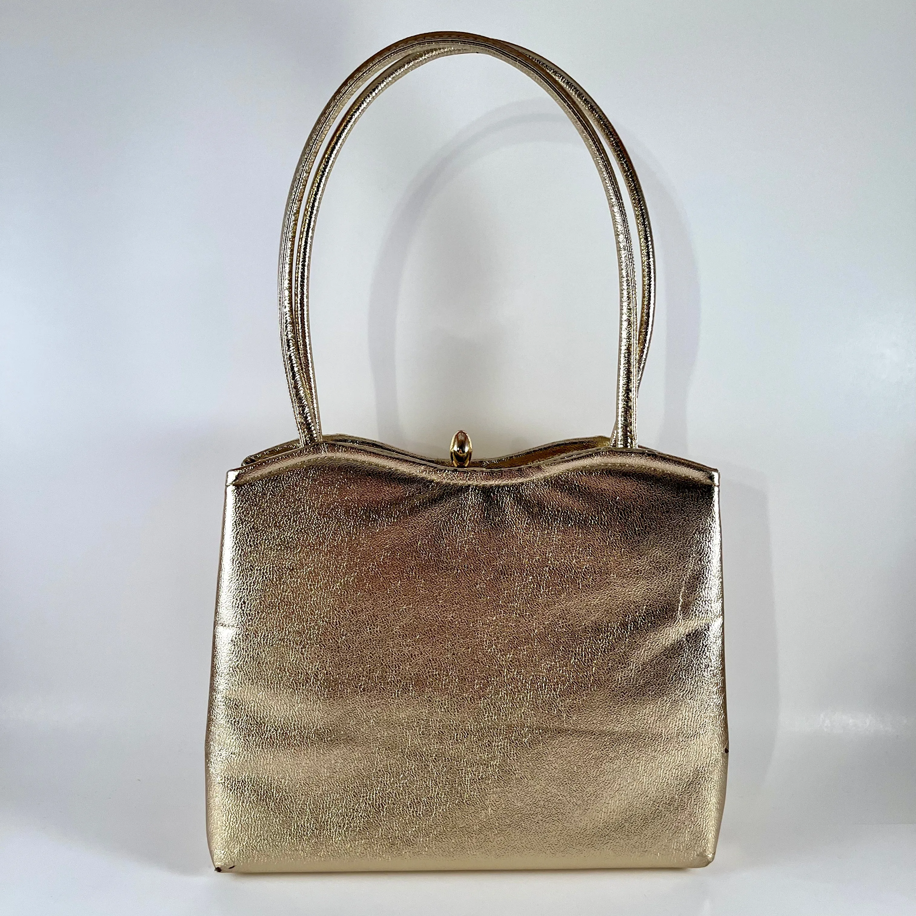 1960s Gold Metallic Handbag
