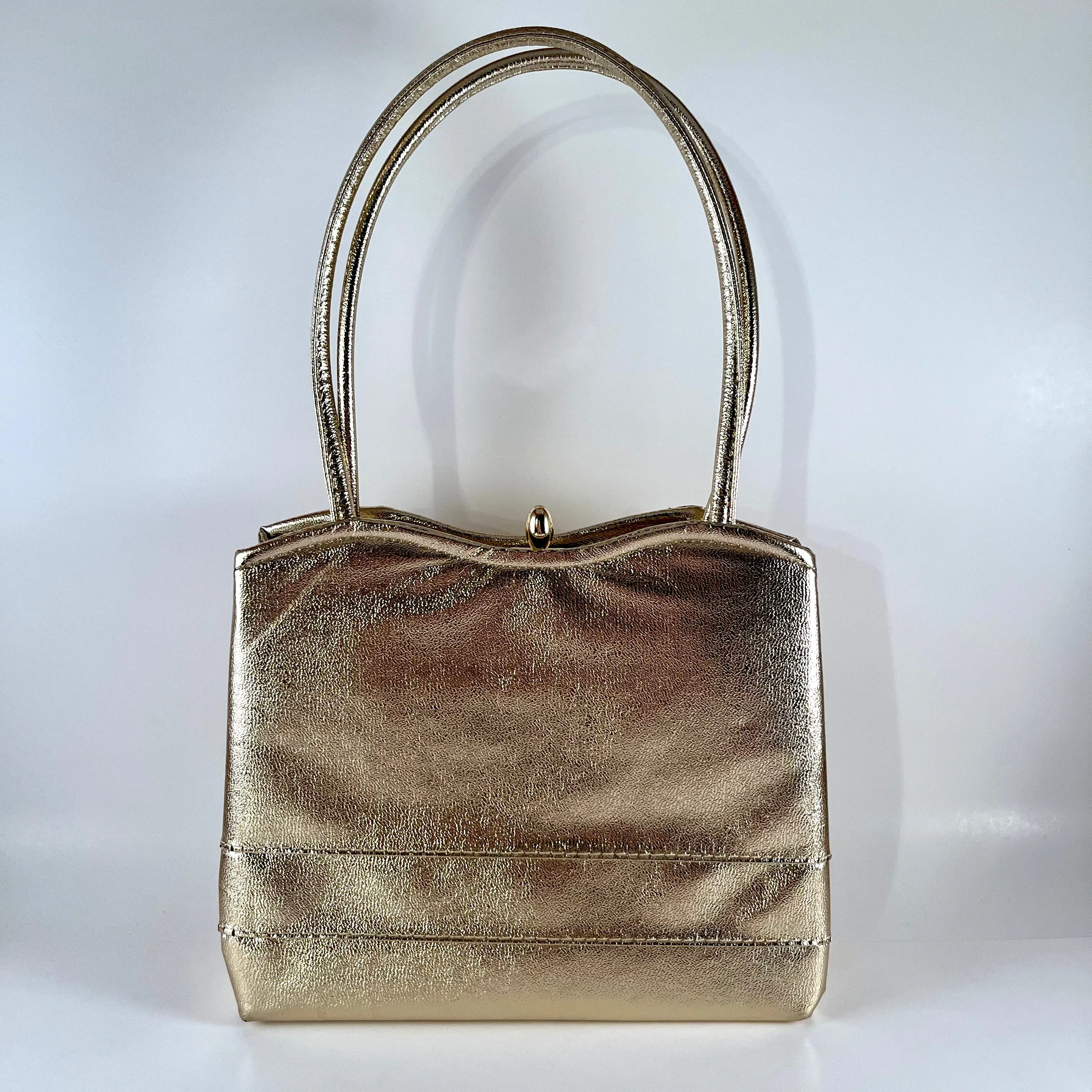1960s Gold Metallic Handbag