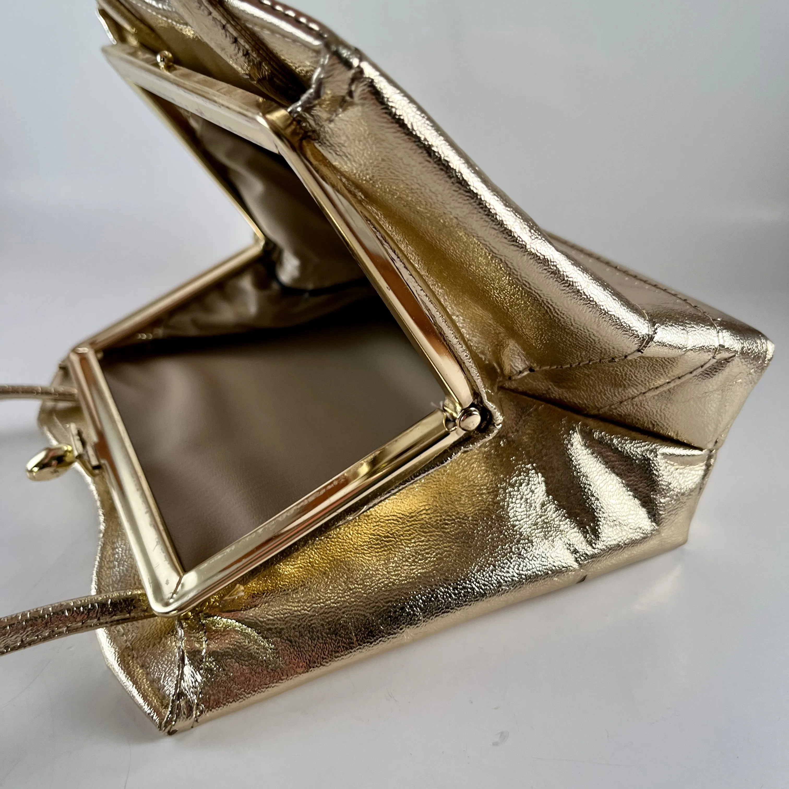 1960s Gold Metallic Handbag