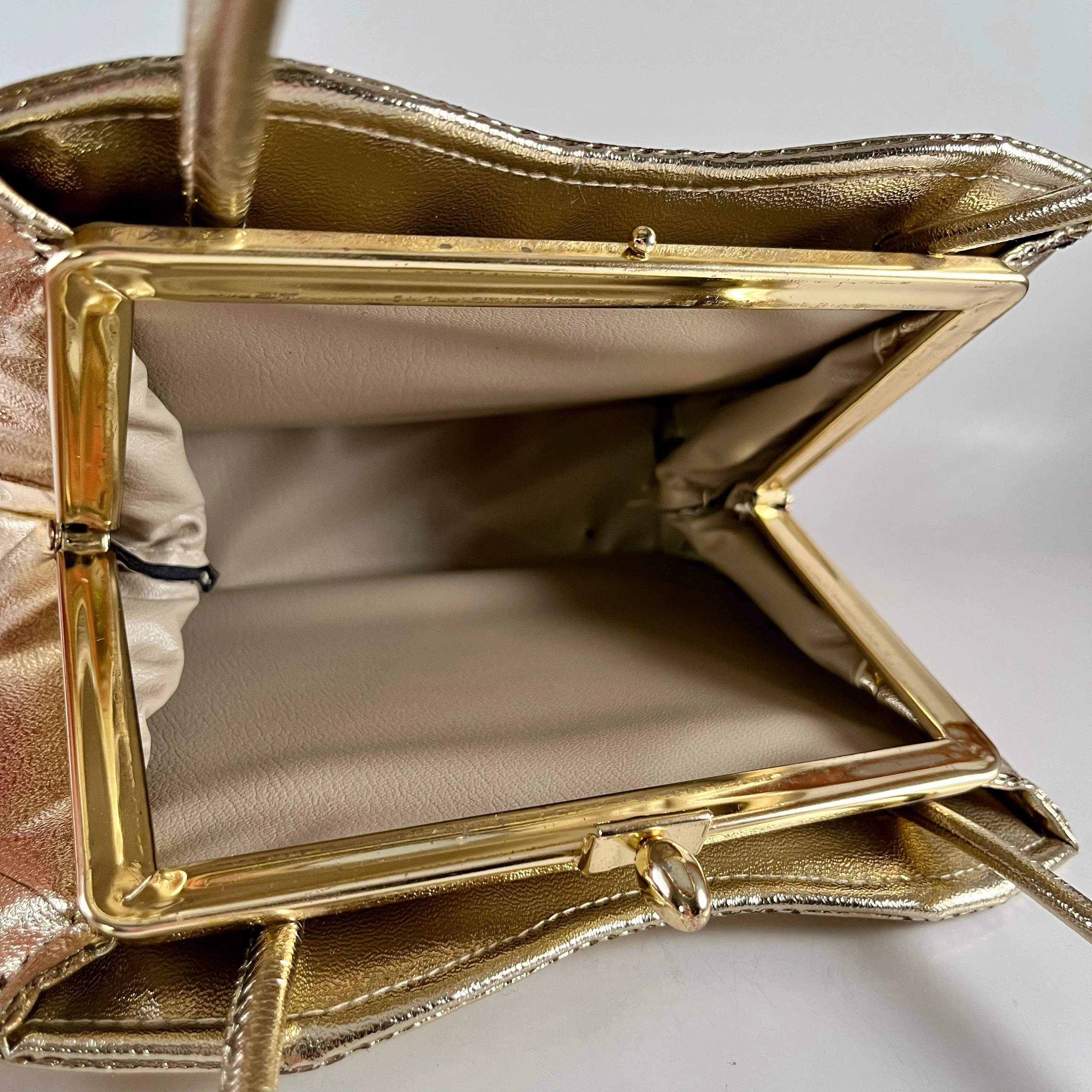 1960s Gold Metallic Handbag