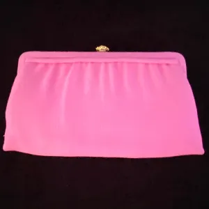 1960s HL Pink Fabric Clutch
