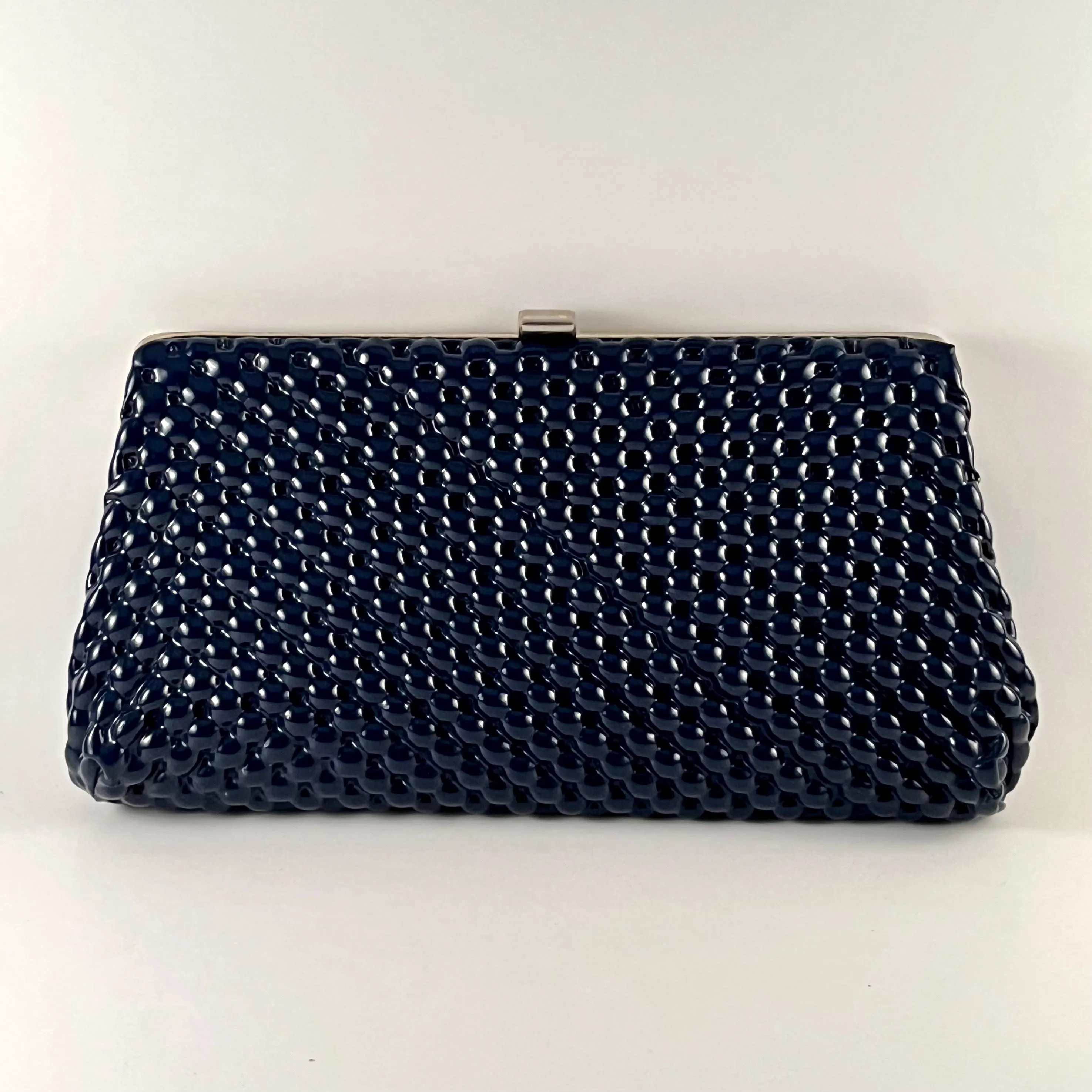 1960s Textured Vinyl Clutch With Optional Handle