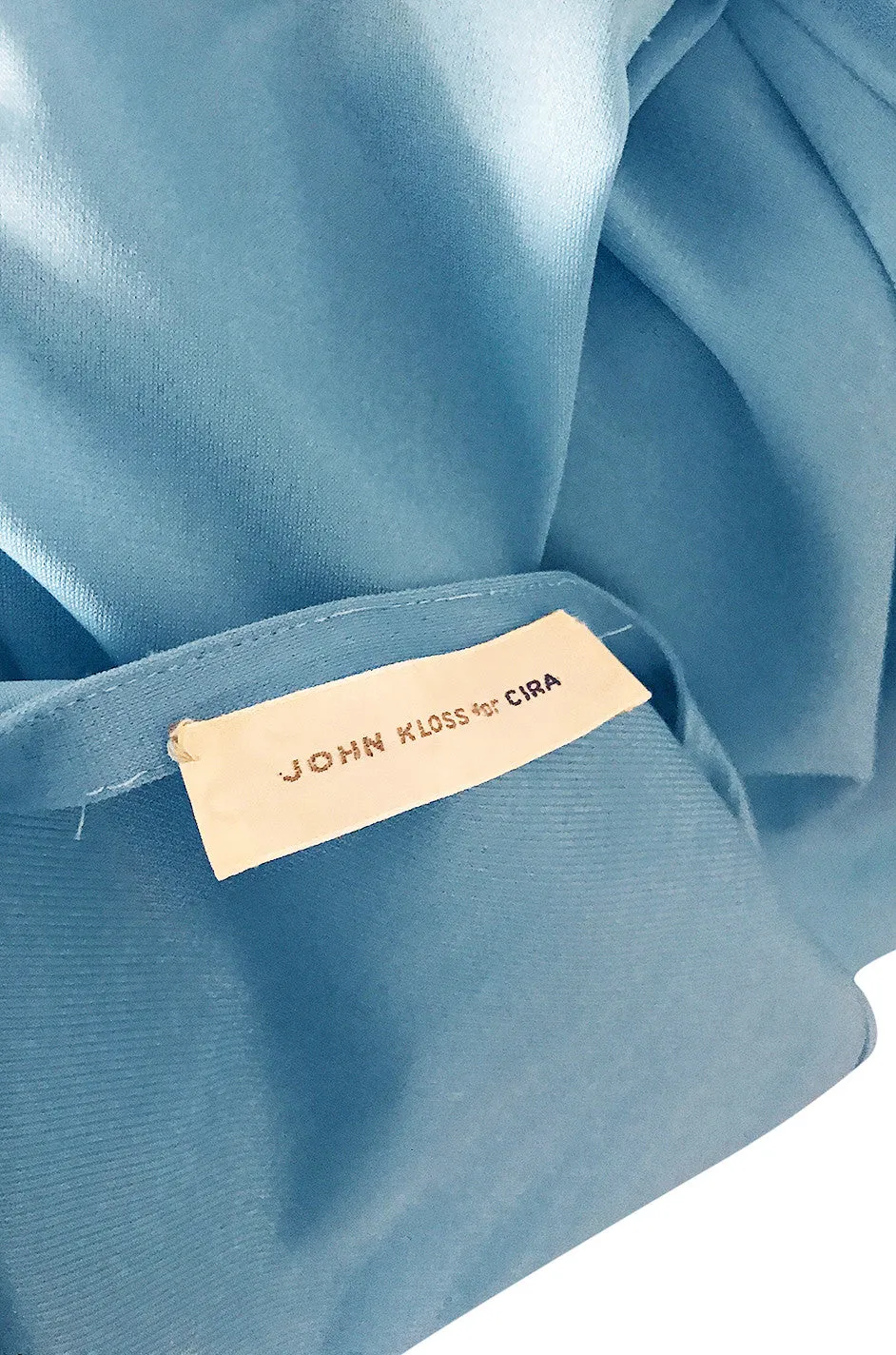 1970s John Kloss for Cira Blue Lingerie Dress