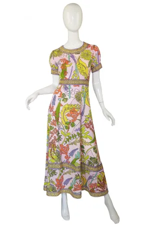 1970s Romantica Victor Costa Pink Dress