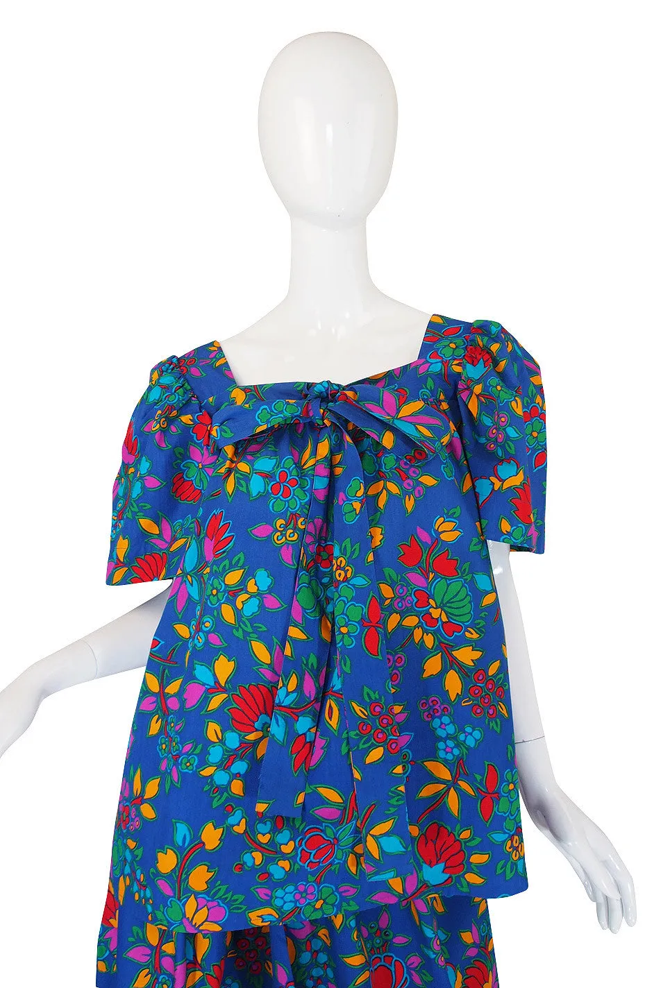 1970s Yves Saint Laurent Print Top & Skirt Set