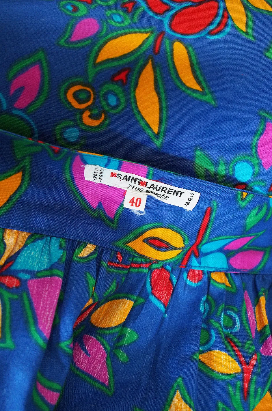 1970s Yves Saint Laurent Print Top & Skirt Set