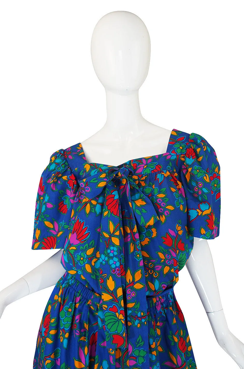 1970s Yves Saint Laurent Print Top & Skirt Set