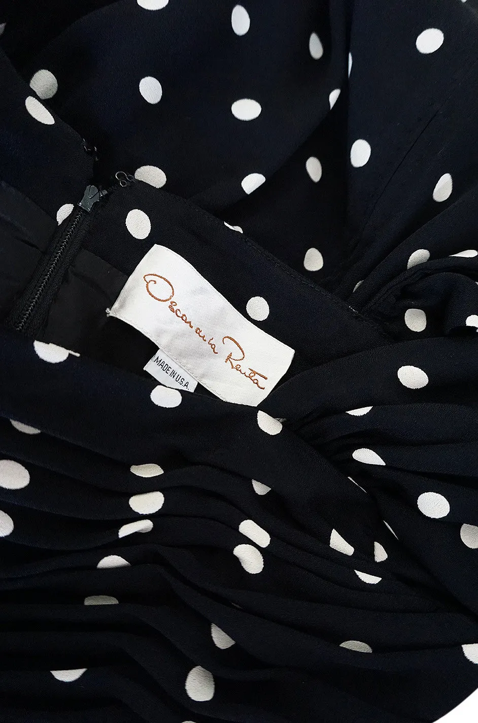 1980s Oscar de la Renta Dot Dress