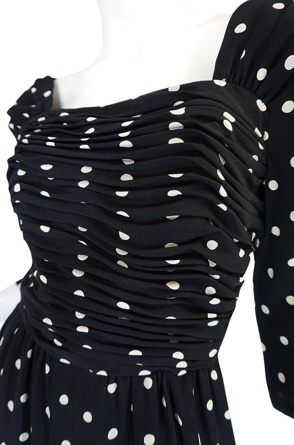1980s Oscar de la Renta Dot Dress
