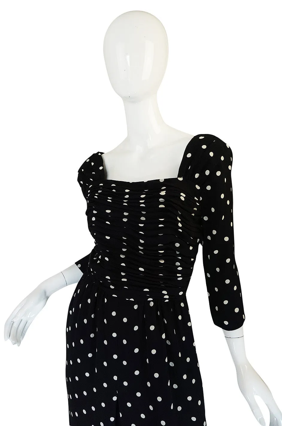 1980s Oscar de la Renta Dot Dress