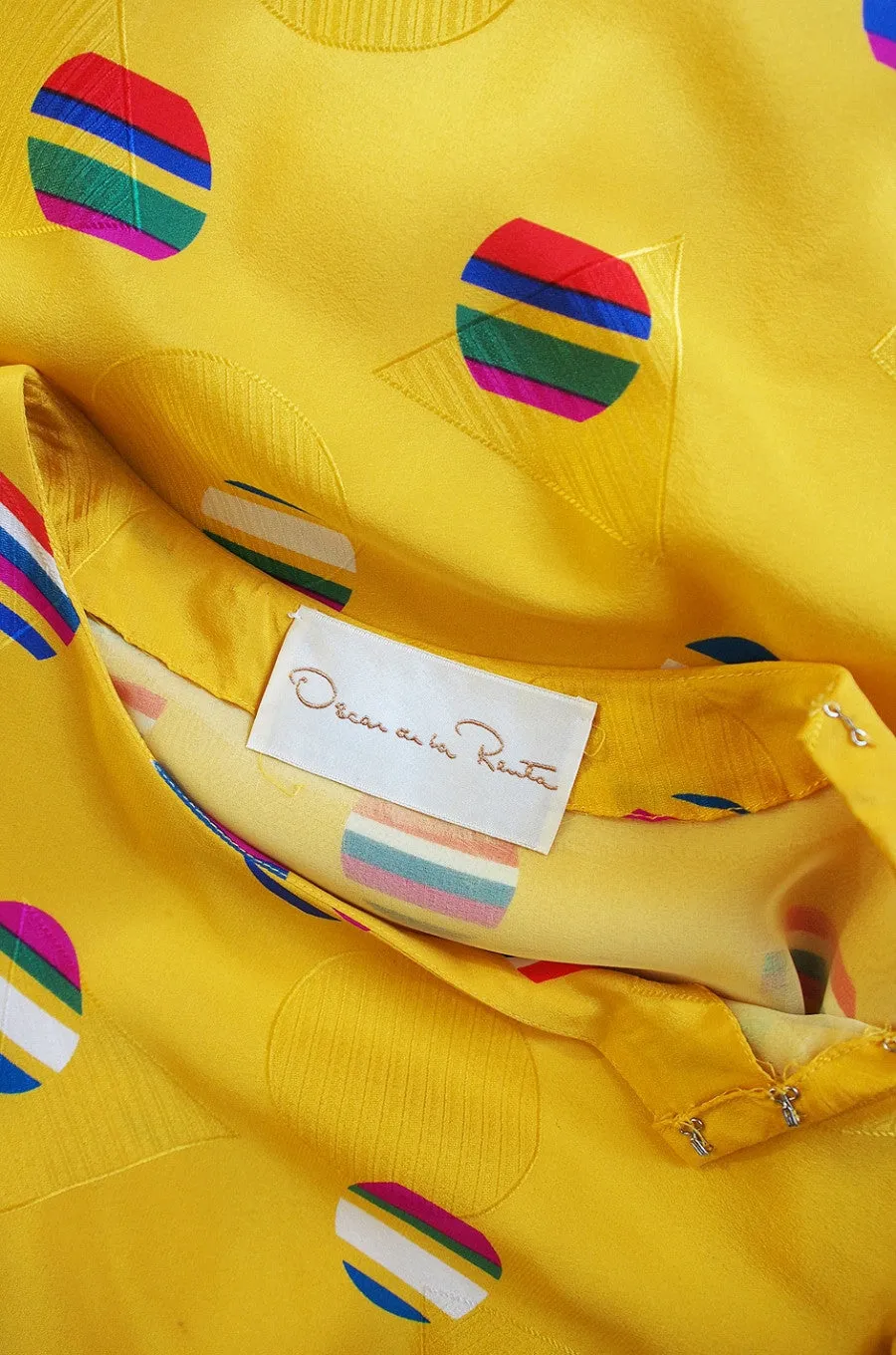 1980s Oscar De La Renta Silk Dress