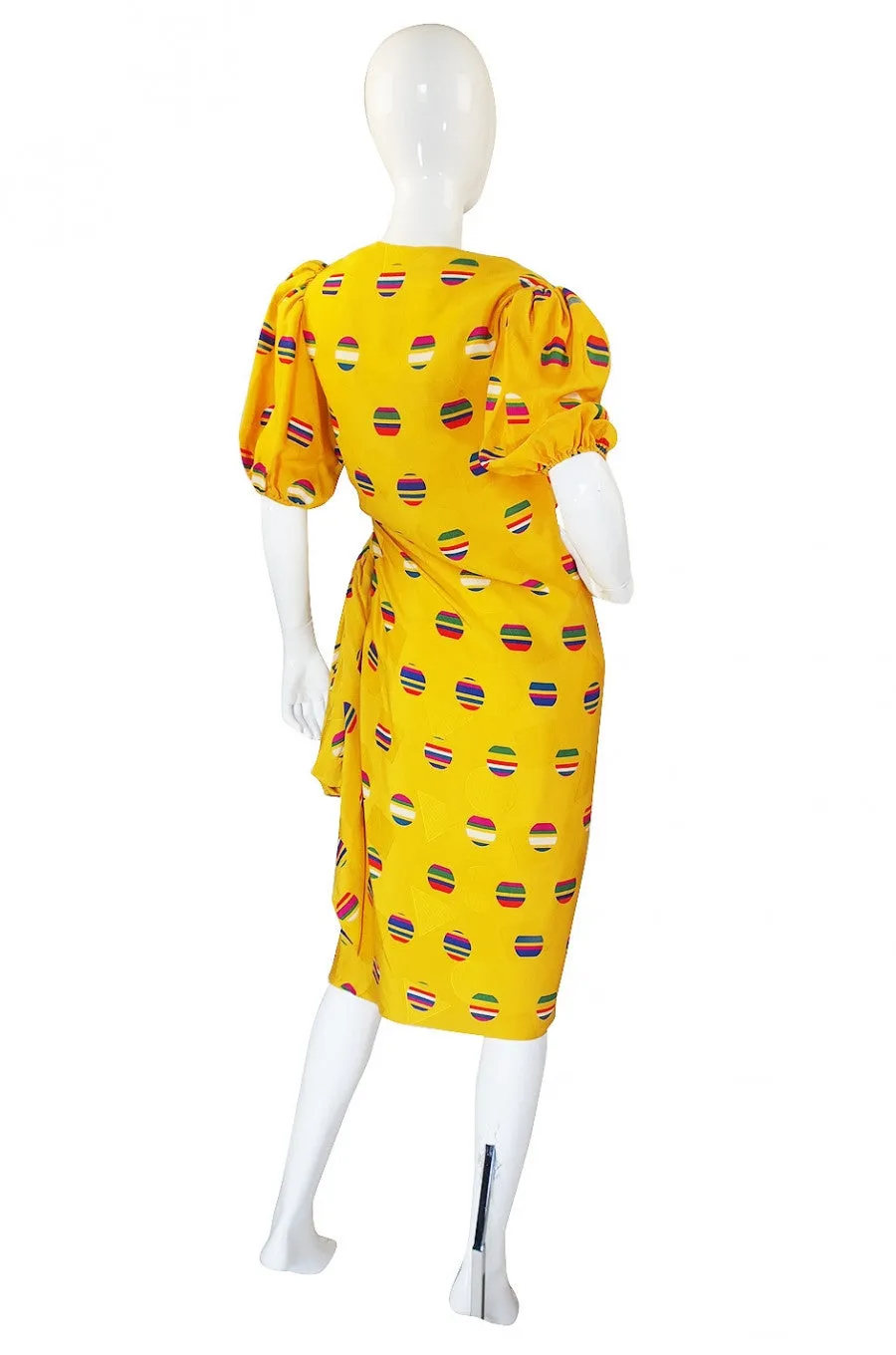 1980s Oscar De La Renta Silk Dress