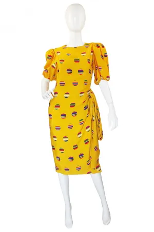 1980s Oscar De La Renta Silk Dress