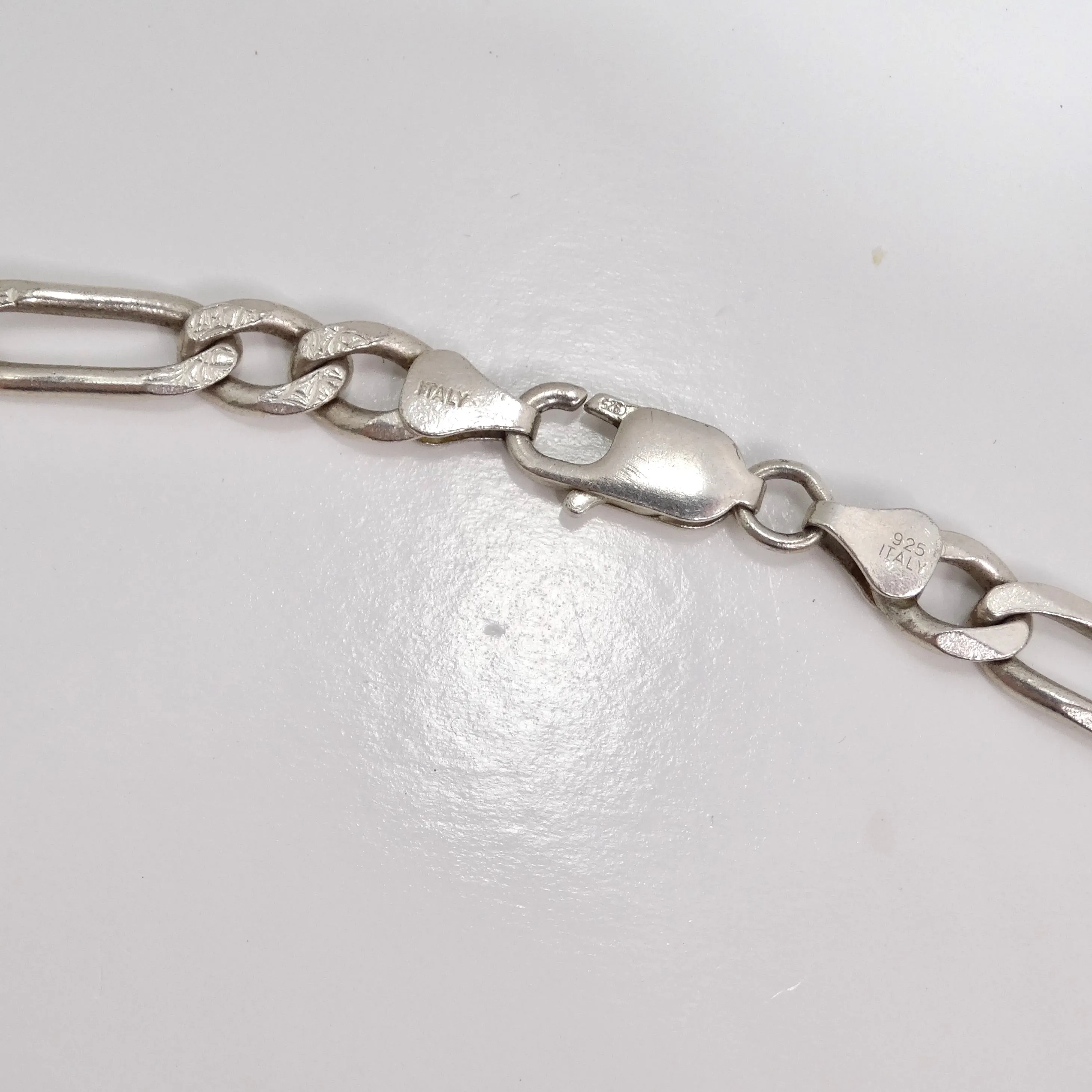 1980s Solid Silver Miami Link Chain Necklace